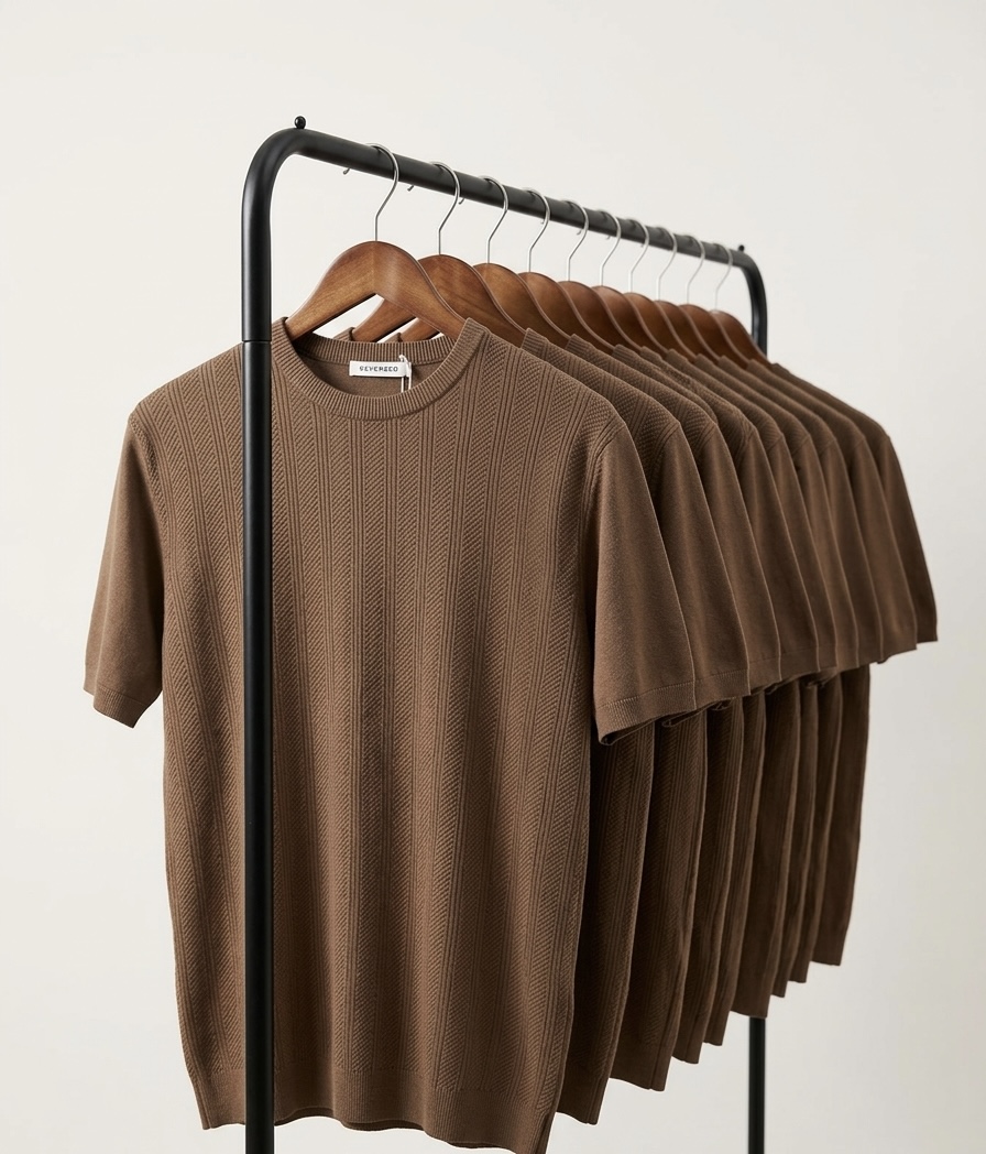 Knit Crewneck Short-Sleeve T-Shirt