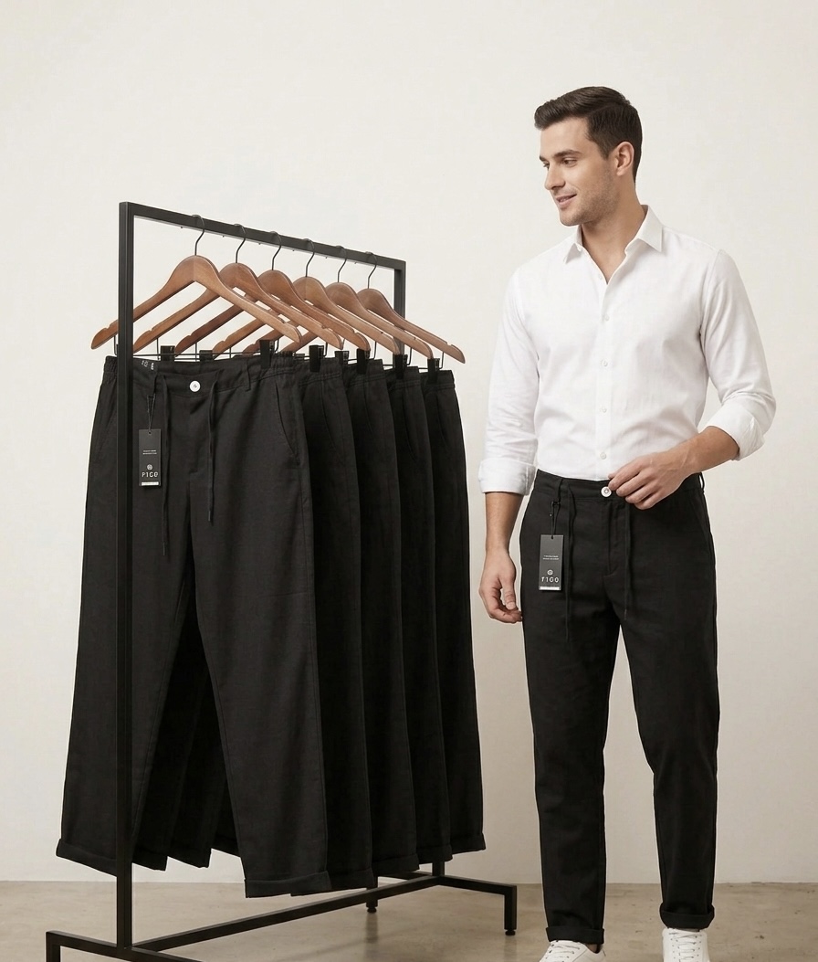 Casual Elastic-Waist Pants