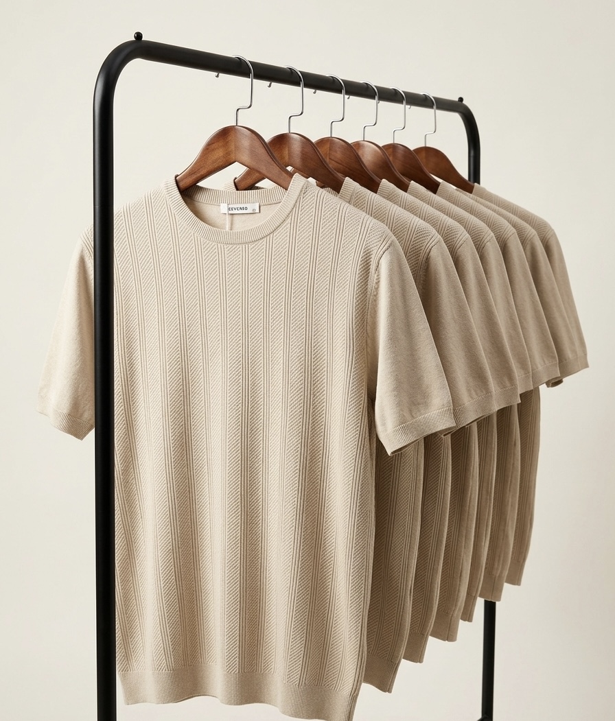 Knit Crewneck Short-Sleeve T-Shirt 3