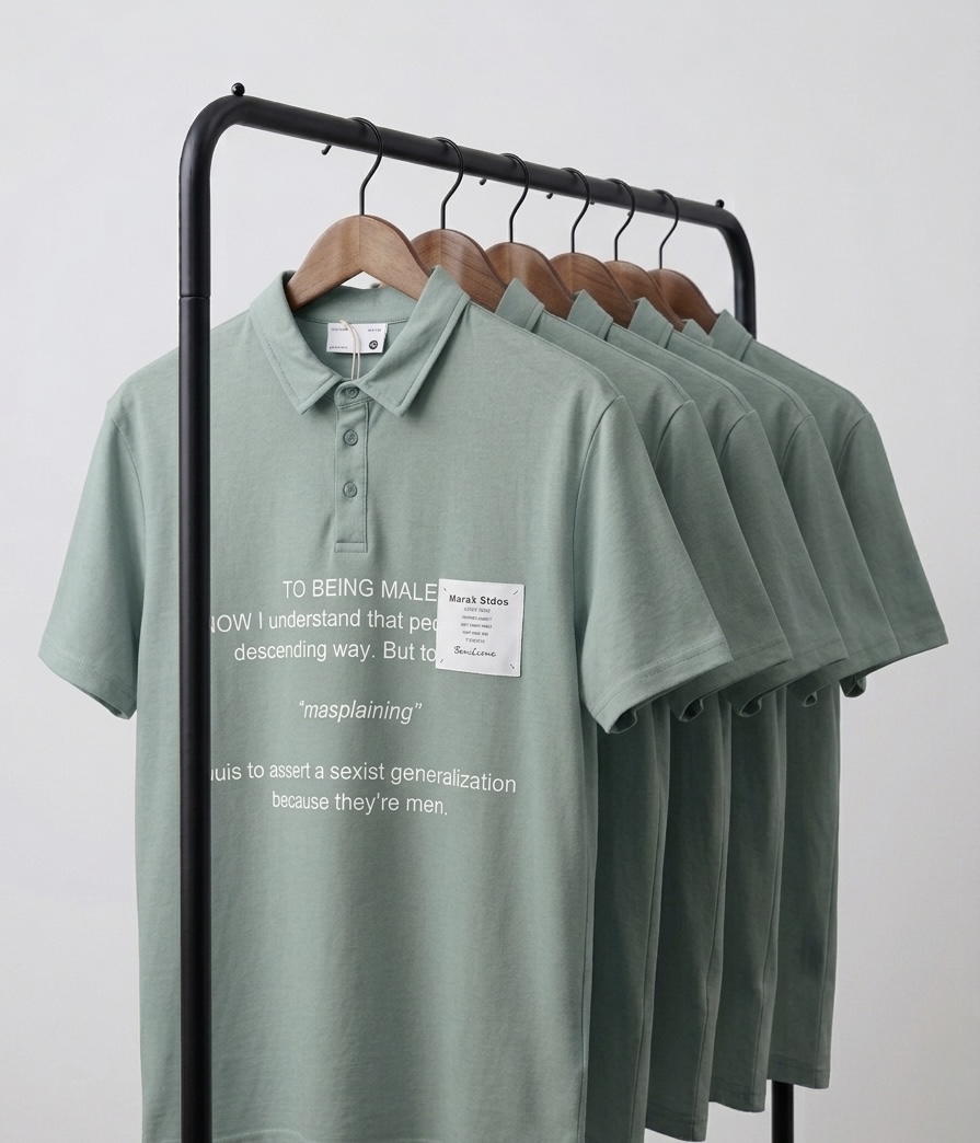 Casual Polo T-Shirt with Modern Graphic Print