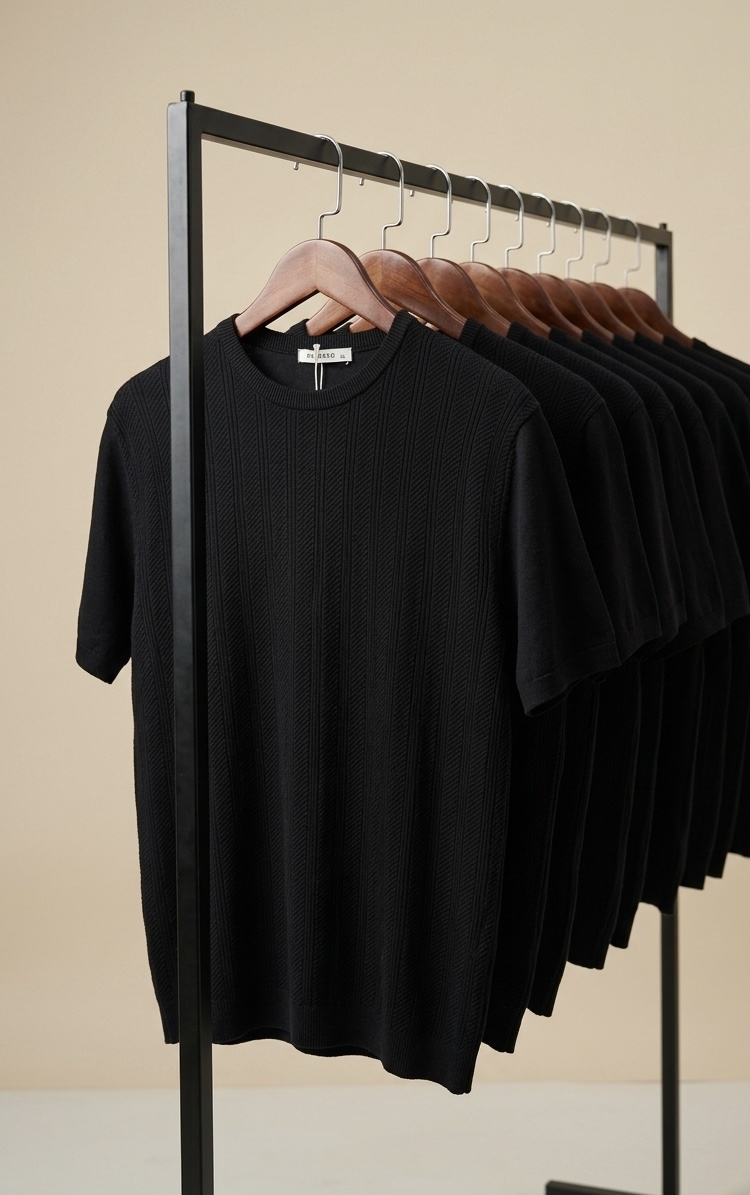 Knit Crewneck Short-Sleeve T-Shirt 2