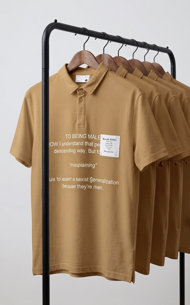 Casual Polo T-Shirt with Modern Graphic Print 3